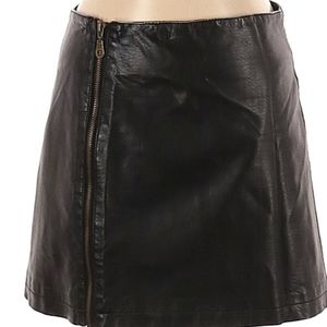 Silence + Noise leather skirt with zipper